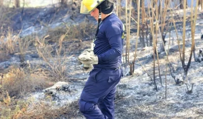 Zona del incendio en Santo Tomás