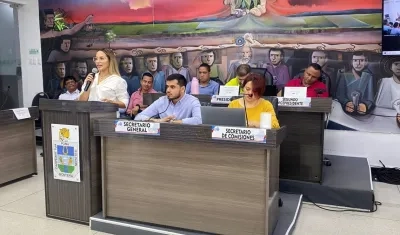 La Secretaria de Salud de Montería, Paula Gutiérrez, en el recinto del Concejo