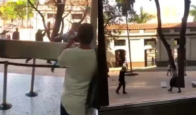 Ataque con machete en el Palacio de Justicia. 