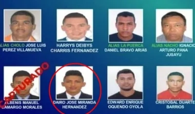 Dairo José Miranda Hernández en el cartel de los más buscados en Santa Marta. 