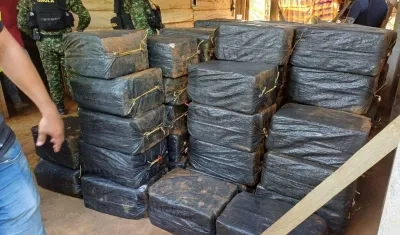 Cocaína incautada por las autoridades. 