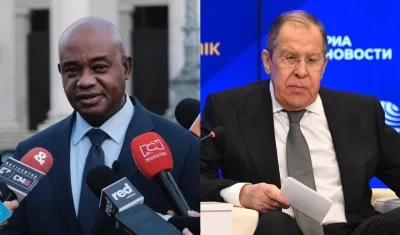Canciller de Colombia, Luis Gilberto Murillo, y el canciller ruso, Serguéi Lavrov.