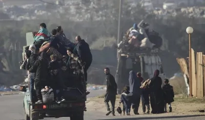 Desplazados en la Franja de Gaza. 