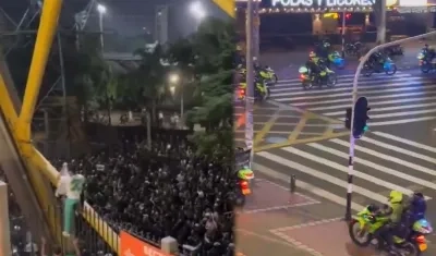 Imagen de los desmanes en las afueras del estadio Atanasio Girardot.