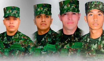 Los cuatro soldados asesinados. 