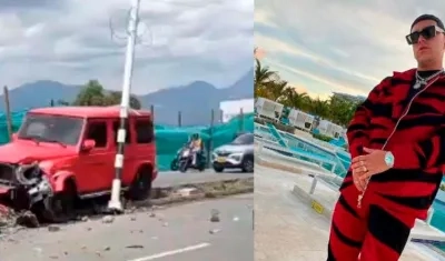 Camioneta en la que se movilizaba el cantante de música urbana. 