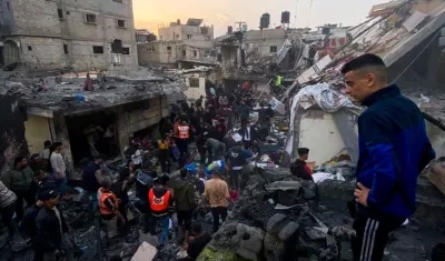 Franja de Gaza tras bombardeos israelí. 