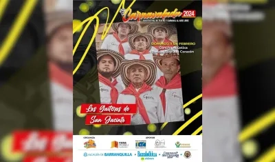 Gaiteros de San Jacinto en la Carnavalada 2024.