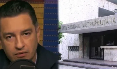 El secretario de Transparencia, Andrés Idárraga, y la Unimetro.