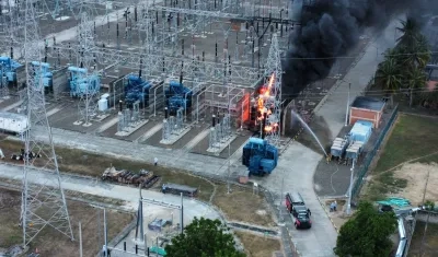 Incendio en Subestación de ISA en Sabanalarga