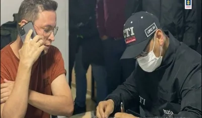 Jhonier Leal tras ser capturado por el CTI de la Fiscalía. 