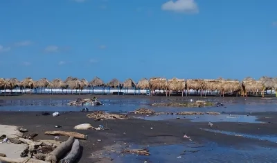 Casetas inundadas en Puerto Colombia. 