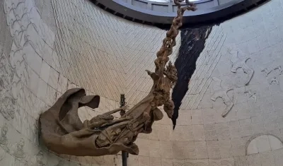 Así quedó el mural tras el incendio. 