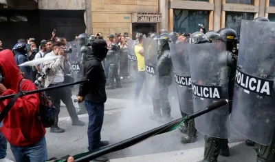 Disturbios en inmediaciones del Palacio de Justicia el pasado 8 de febrero. 