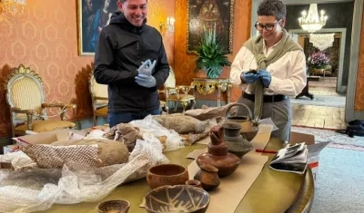 Piezas arqueológicas repatriadas. 
