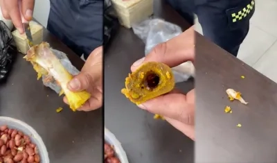 La drogaba estaba camuflada en el hueso. 