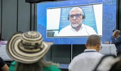 Salvatore Mancuso en una audiencia virtual ante la JEP. 