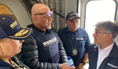 Salvatore Mancuso a su llegada este martes a Colombia. 