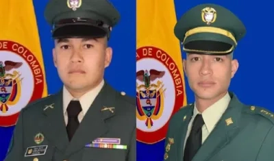 El capitán Juan Pablo Herrera Mazo y el sargento Carlos Rojas Otavo