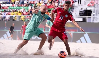 Esléider De Ávila marcó el gol del descuento de Colombia ante Bielorrusia. 