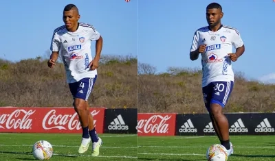 Fabián Cantillo y Roberto Hinojosa, jugadores del Junior. 