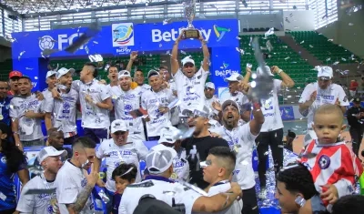 La celebración de Independiente Barranquilla tras derrotar a Sport Team. 