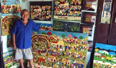 Marcial Alegría Garcés en su casa-museo de San Sebastián, Lorica, en donde nació y vivió