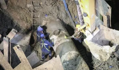 El tubo averiado tras ser sellado