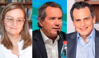 Cielo Rusinque, superintendente de Industria y Comercio; Neven Ilic, presidente de Panam Sports, y el denunciante Samuel Tcherassi. 