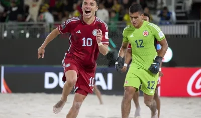 Juan Ossa celebra tras marcar el segundo gol de Colombia ante Senegal. 