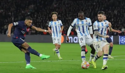 Kylian Mbappé fue un peligro constante para la defensa de la Real Sociedad.