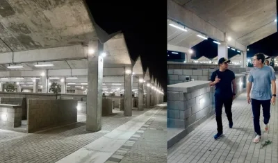 Alcalde Alejandro Char recorriendo la nueva plaza de mercado Gran Bazar. 