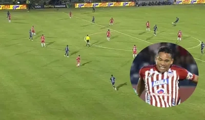 El primer gol anulado a Junior fue por fuera de lugar de Edwin Herrera.