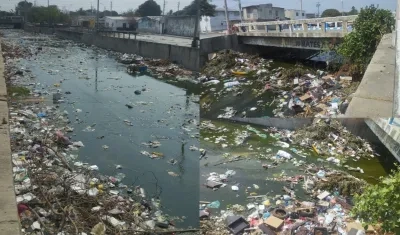 Arroyo con basura. 