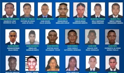 Cartel de los más buscados por homicidio. 