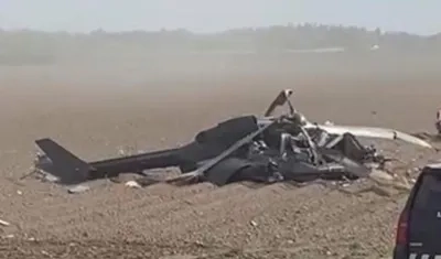 Helicóptero accidentando. 