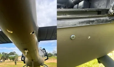 Lugar donde fue impactado el helicóptero.