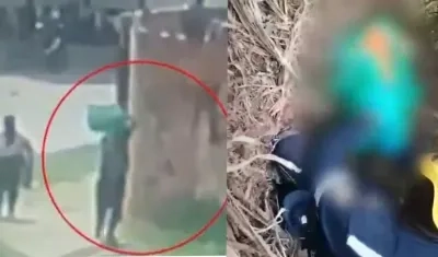 Giovanny Díaz fue captado en un video con una lona verde sobre un hombro.