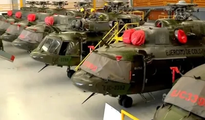 Los helicópteros están en la base de Tolemaida.