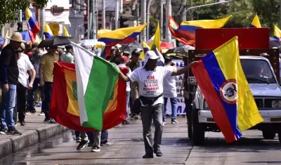 Marcha en contra del Gobierno de Gustavo Petro en Barranquilla.