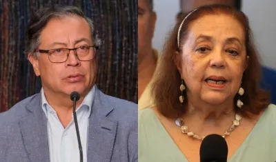 El Presidente Gustavo Petro y la candidata de oposición, Corina Yoris.