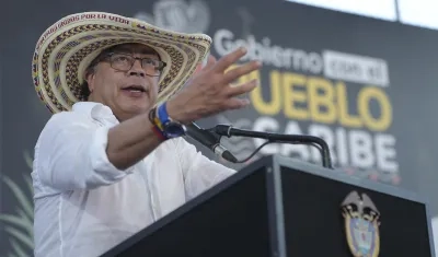 Gustavo Petro, Presidente de Colombia, hoy martes en Ayapel