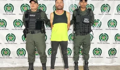 Winston de Jesús Pinzón Coronado cuando fue capturado. 