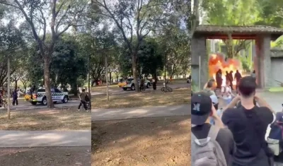 Robo de patrulla de la Policía en la Universidad de Antioquia. 