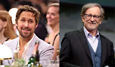 Ryan Gosling y Steven Spielberg, presentadores de la gala.