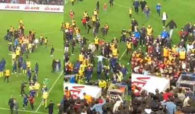 La gresca ocurrió cuando acabó el partido.