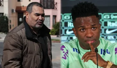 El exportero paraguayo José Luis Chilavert y el brasileño Vinicius Junior. 