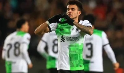 Luis Díaz marcó el cuarto gol del Liverpool, en el minuto 53. 