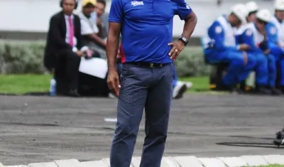 Alexis García como técnico del Junior, en el primer semestre de 2013. 