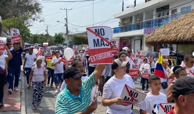 Marcha contra la extorsión. 